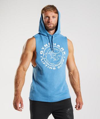 Sudadera Con Capucha Gymshark Legacy Drop Arm Hombre Azules | CO 3645LIS